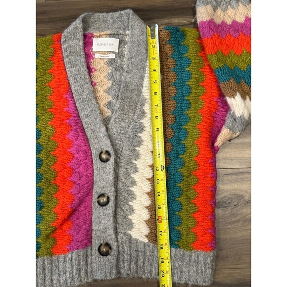 Eleven Six Women's Charlie Cardigan Multi Alpaca Wool Blend 3-Button Size XS/S - Picture 6 of 12